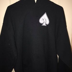 Ace Black hooded sweatshirt.